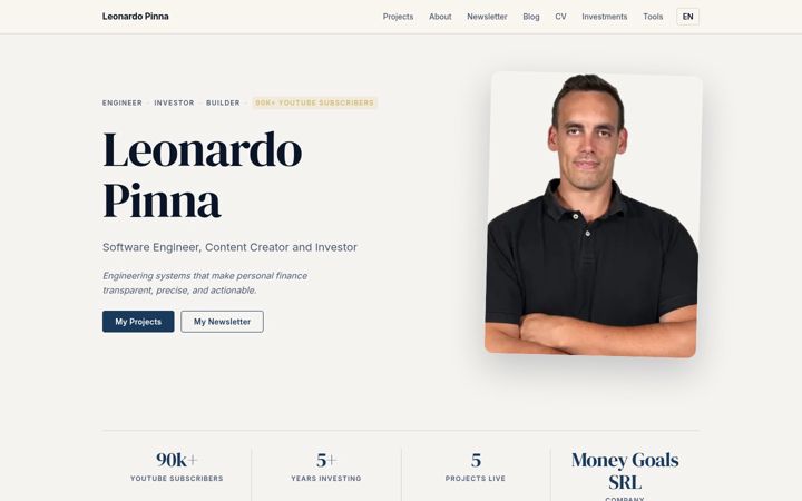 Screenshot of leonardopinna.com
