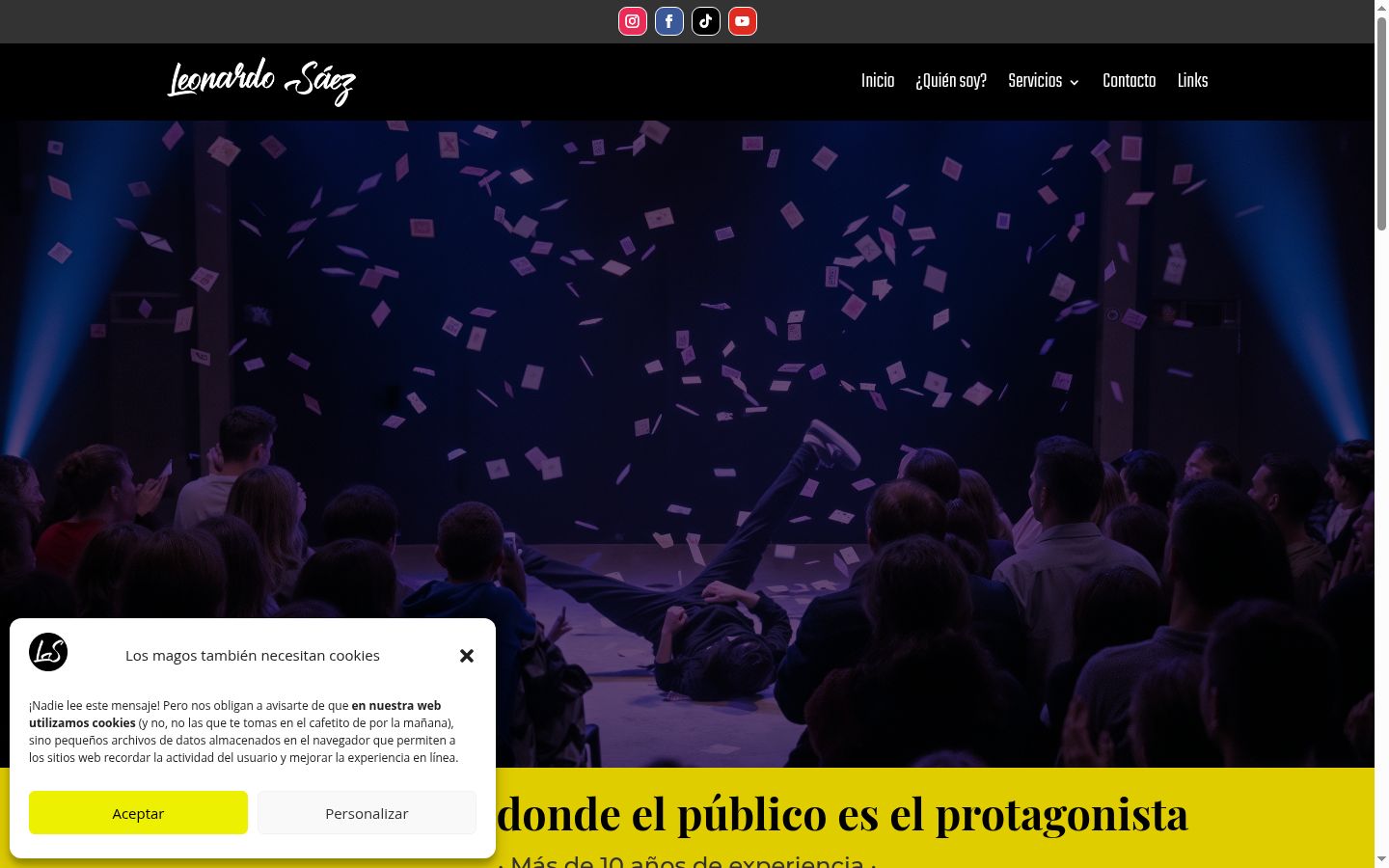 Screenshot del banner di consenso mostrato prima di qualsiasi interazione