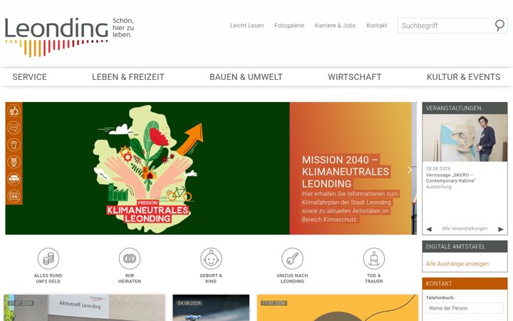 Screenshot of leonding.at