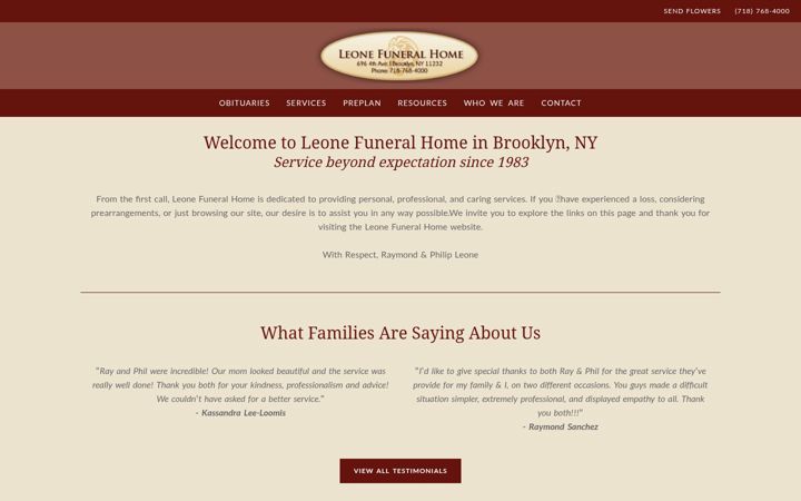 Screenshot of leonefh.com