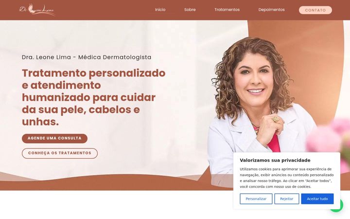 Screenshot of leonelimadermato.com.br