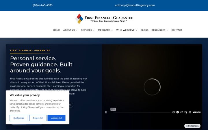Screenshot of leonettiagency.com