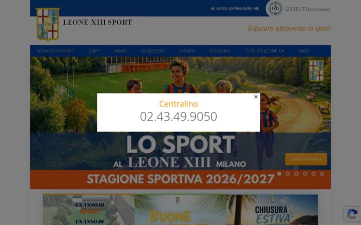 Screenshot of leonexiiisport.it