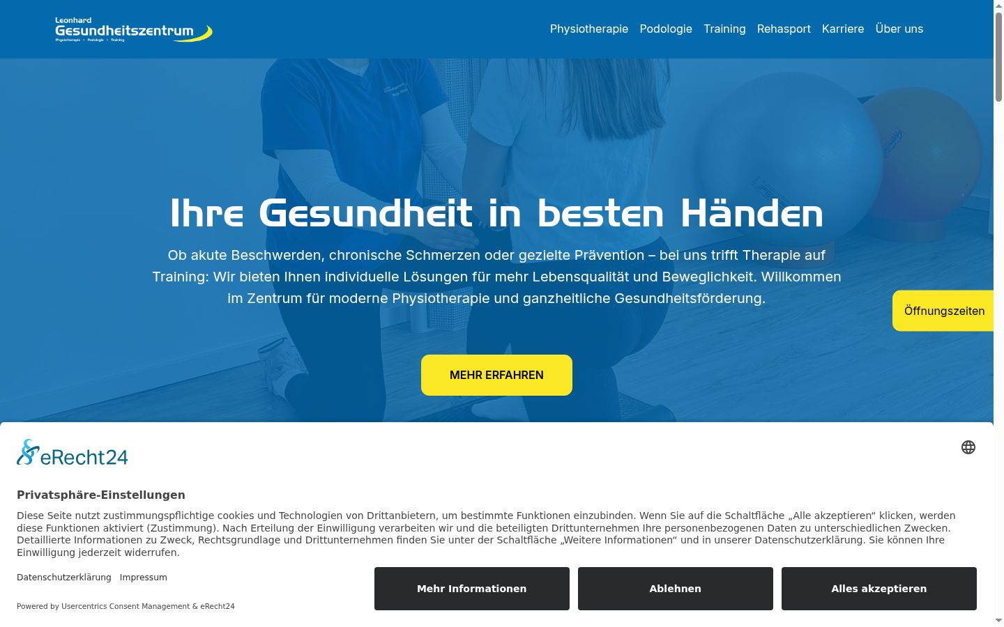 Screenshot of the consent banner shown before any interaction