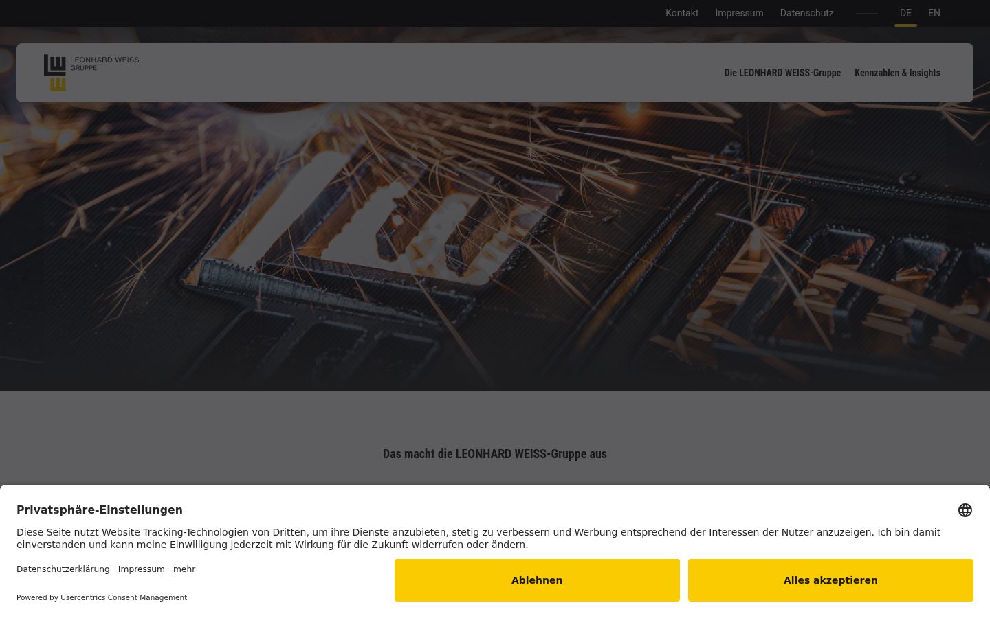 Screenshot of the consent banner shown before any interaction