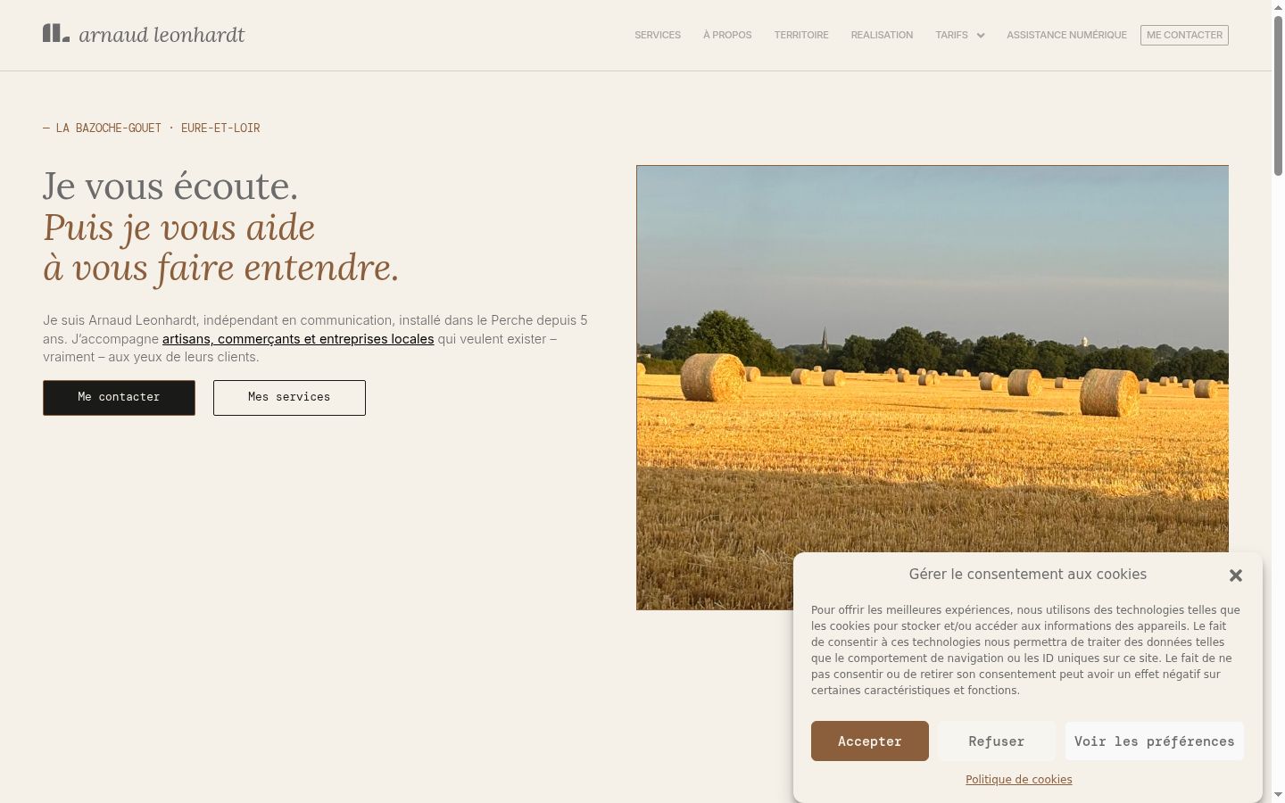 Screenshot del banner di consenso mostrato prima di qualsiasi interazione