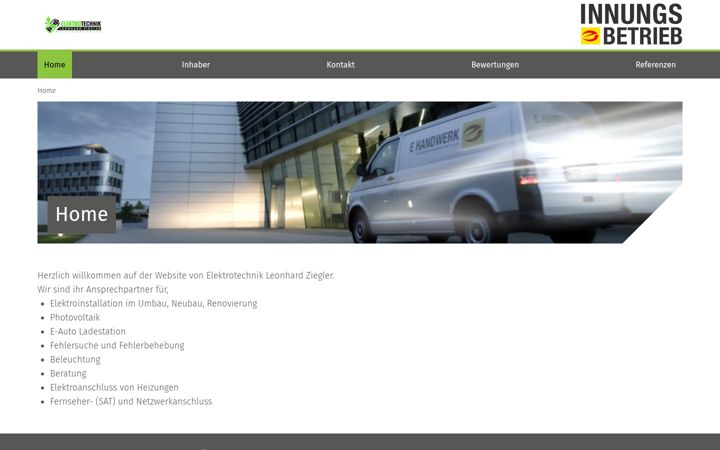 Screenshot von leonhardzieglerelektro.de
