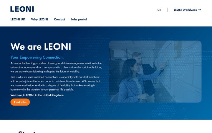 Screenshot of leoni.co.uk