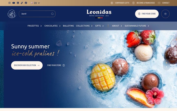 Screenshot of leonidas.com