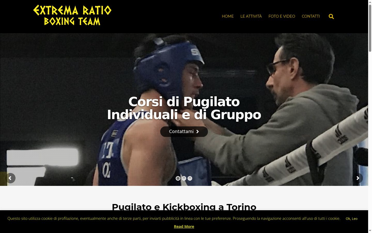 Screenshot del banner di consenso mostrato prima di qualsiasi interazione