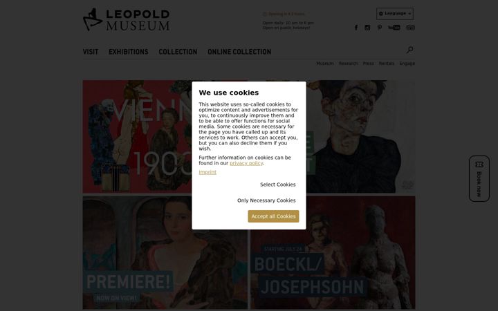 Screenshot of leopoldmuseum.org