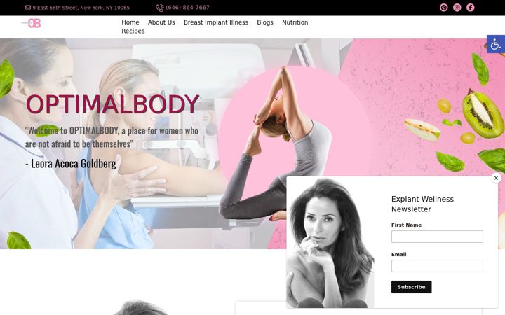 Screenshot of leoraoptimalbody.com