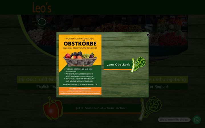 Screenshot of leos-wochenmarkt.de