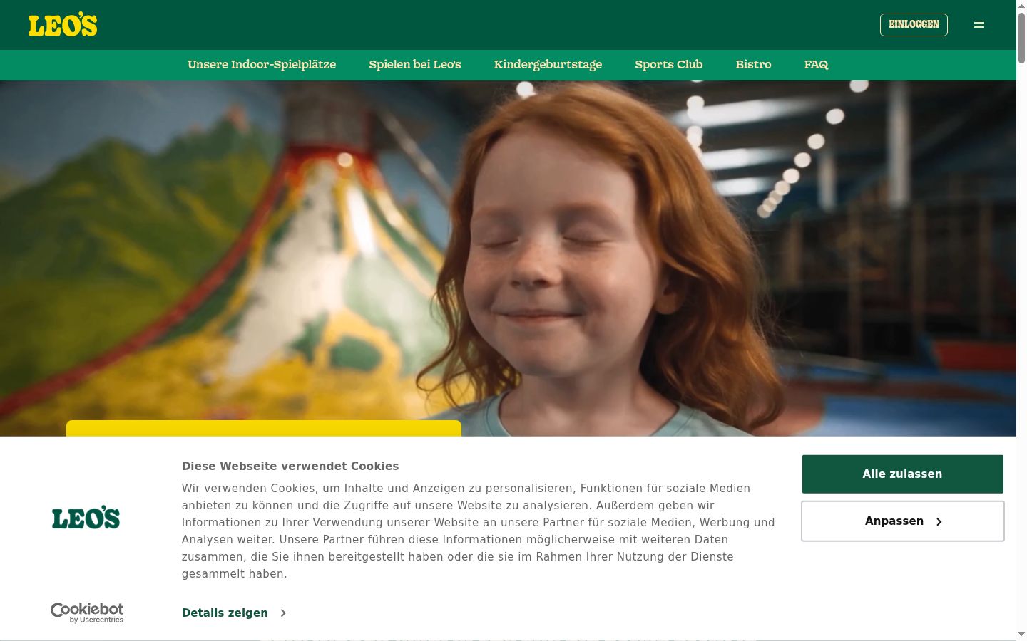Screenshot del banner di consenso mostrato prima di qualsiasi interazione