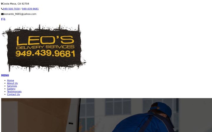 Screenshot of leosdeliveryserviceca.com