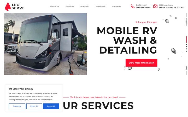 Screenshot of leoservecleaning.com
