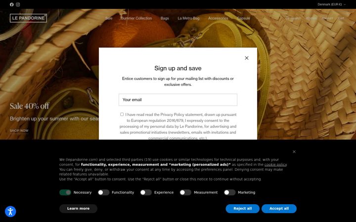 Screenshot of lepandorine.com