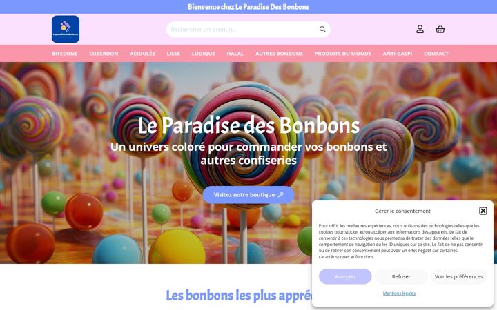 Screenshot of leparadisedesbonbons.be