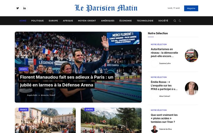 Screenshot of leparisienmatin.fr