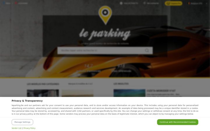 Snímek obrazovky leparking.be