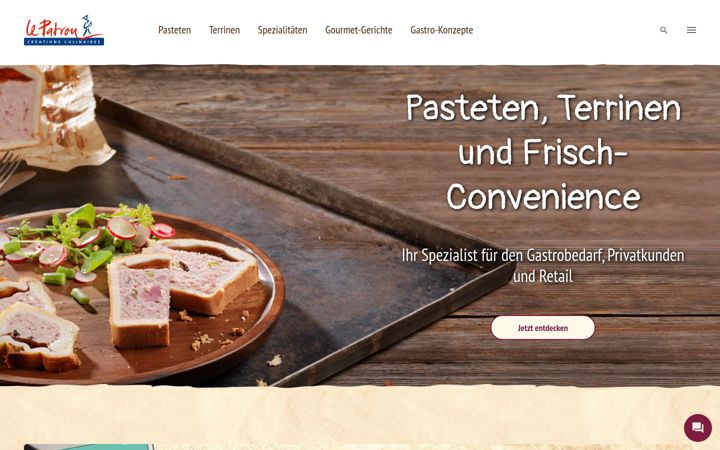 Screenshot of lepatron-cuisine.ch
