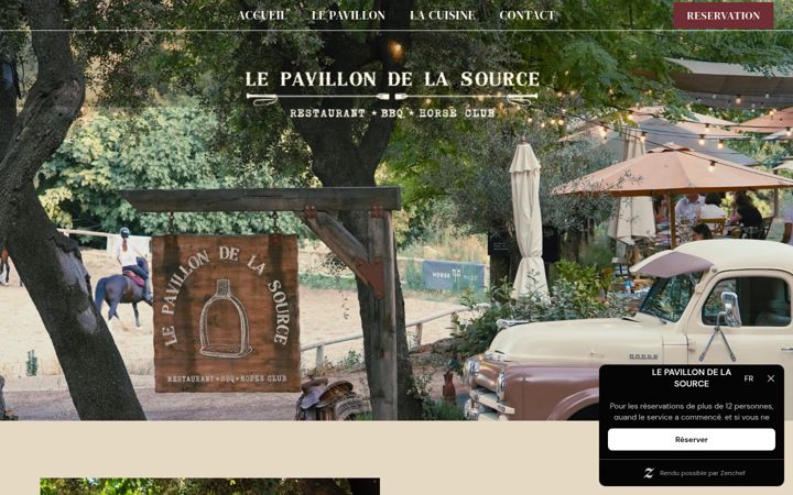 Screenshot of lepavillondelasource.com