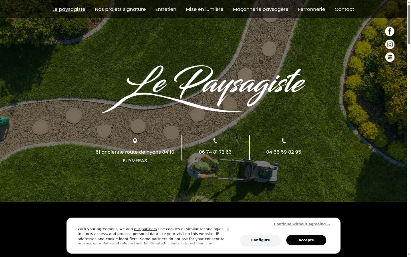 Screenshot del banner di consenso mostrato prima di qualsiasi interazione