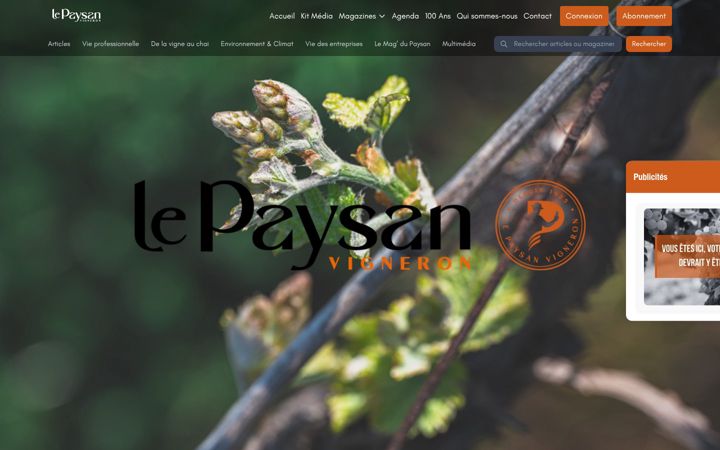 Screenshot of lepaysanvigneron.com