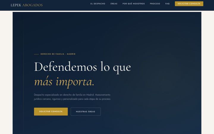 Screenshot of lepekabogados.com