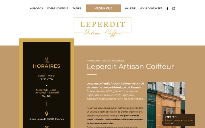 Snímek obrazovky leperdit-artisan-coiffeur.fr