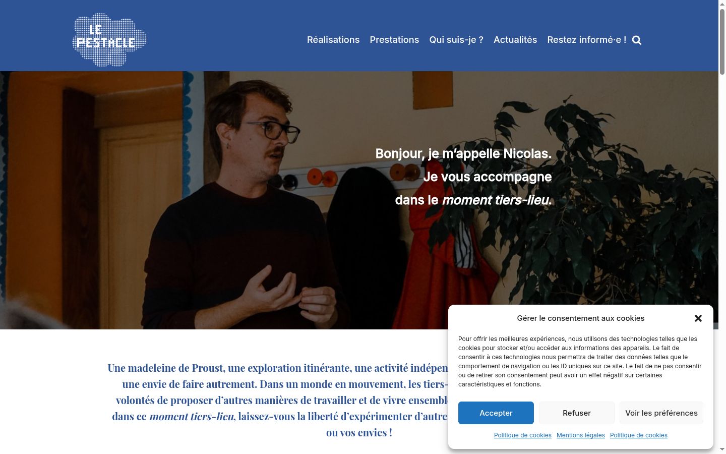 Screenshot del banner di consenso mostrato prima di qualsiasi interazione