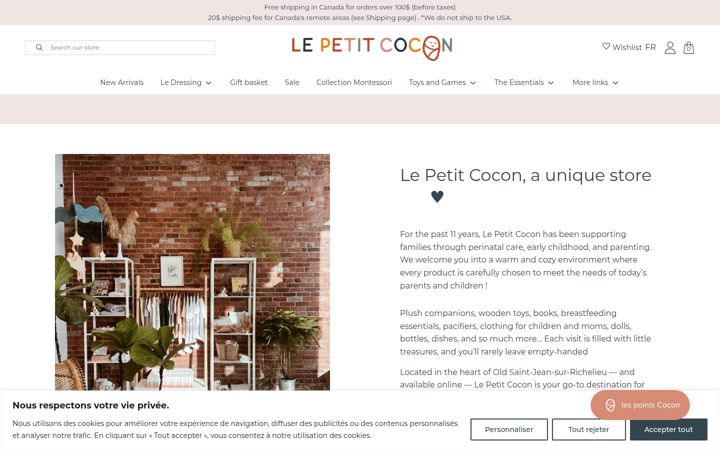 Screenshot of lepetitcocon.com
