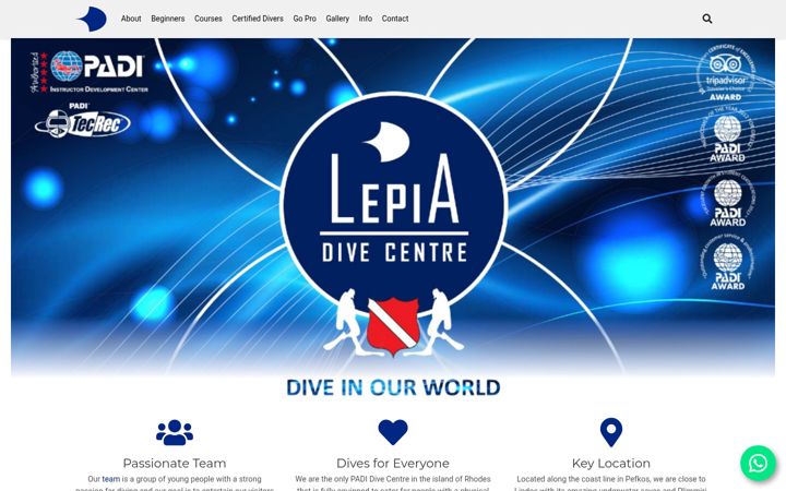 Screenshot of lepiadive.com