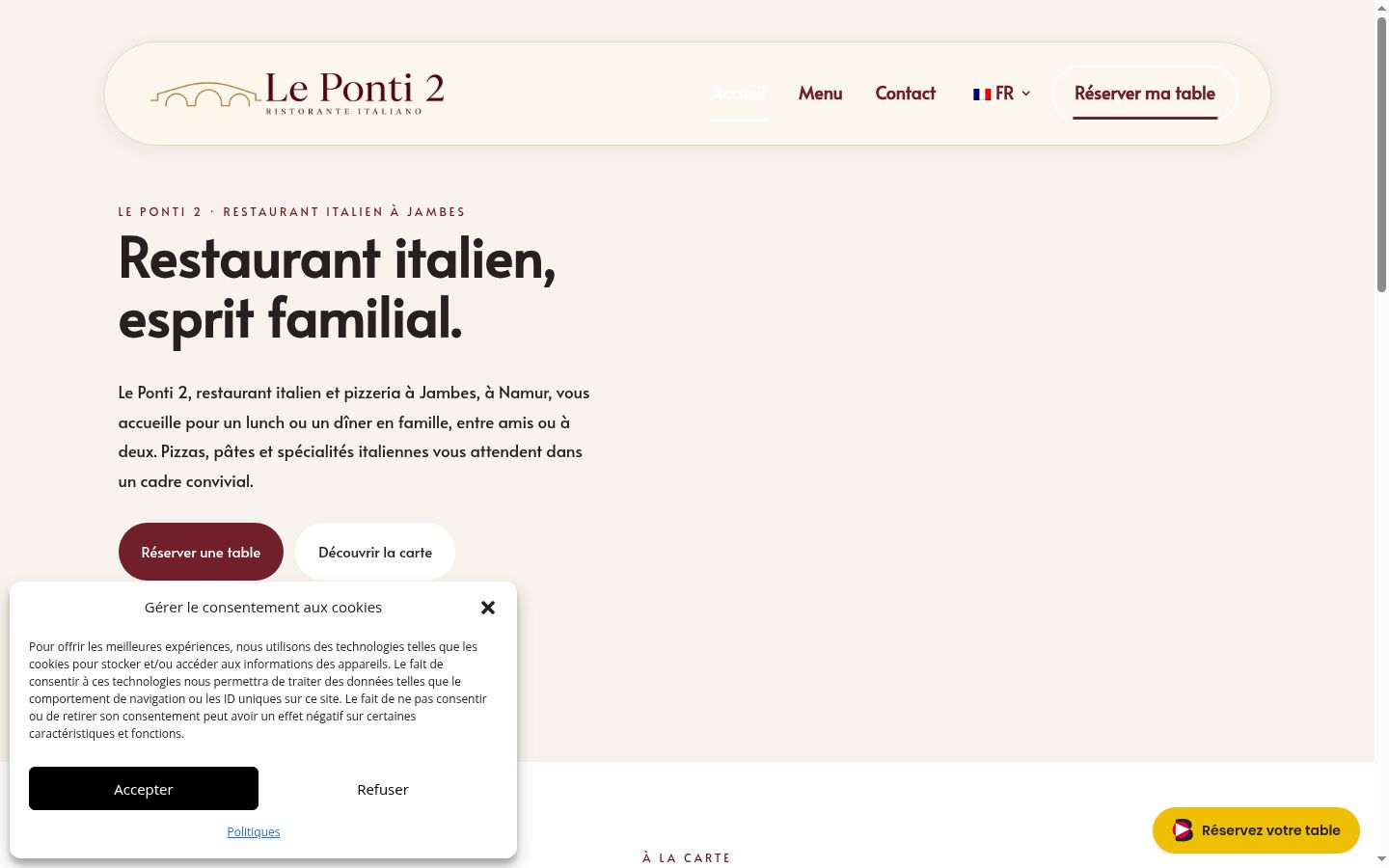 Screenshot des Einwilligungsbanners vor jeglicher Interaktion