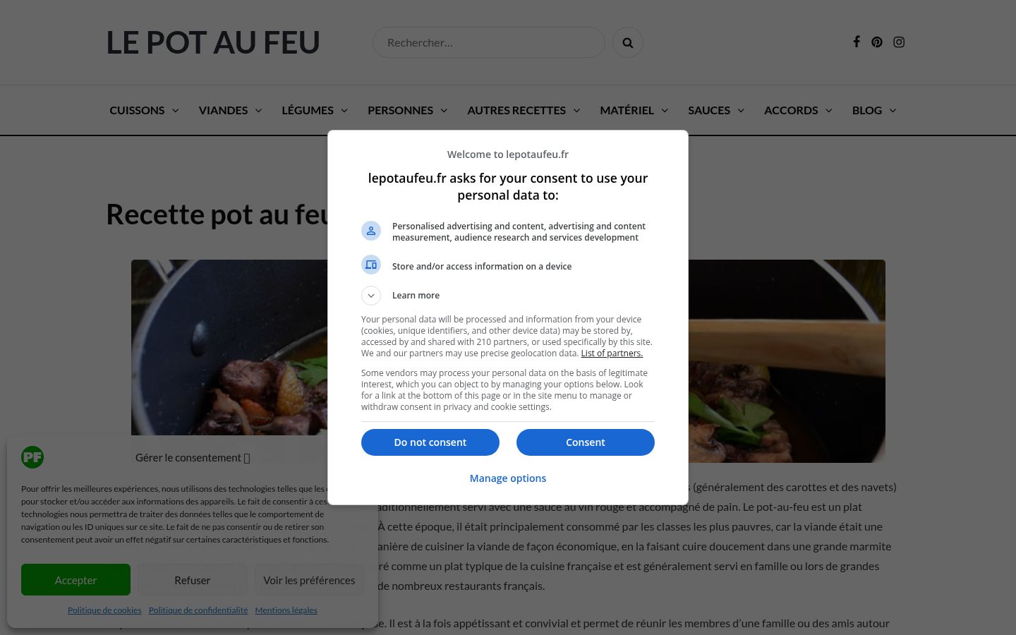 Captură de ecran a bannerului de consimțământ afișat înainte de orice interacțiune