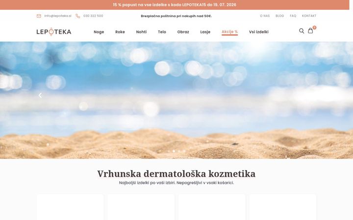 Skärmbild av lepoteka.si