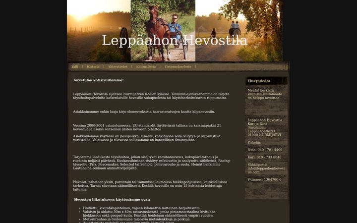 Screenshot of leppaahonhevostila.com