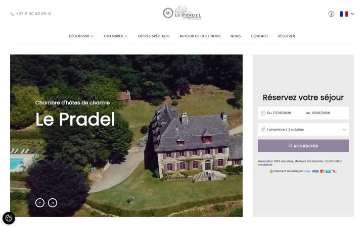 Screenshot of lepradelchambresdhotes.com