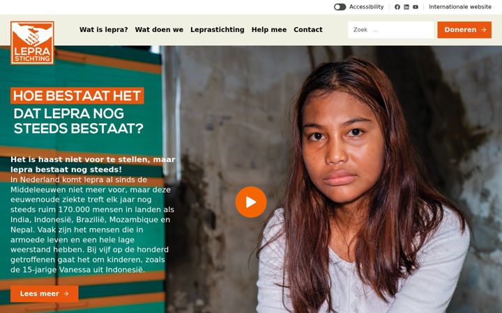 Screenshot of leprastichting.nl