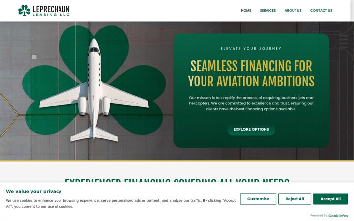 Screenshot of leprechaunleasing.com