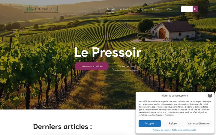 Screenshot of lepressoir.fr