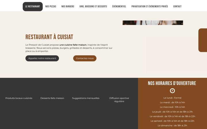Screenshot of lepressoirdecuisiat.fr