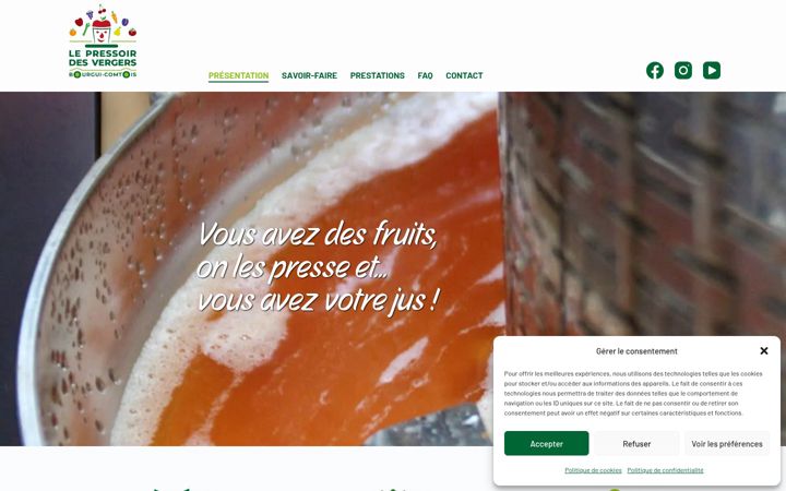 Screenshot of lepressoirdesvergers.com
