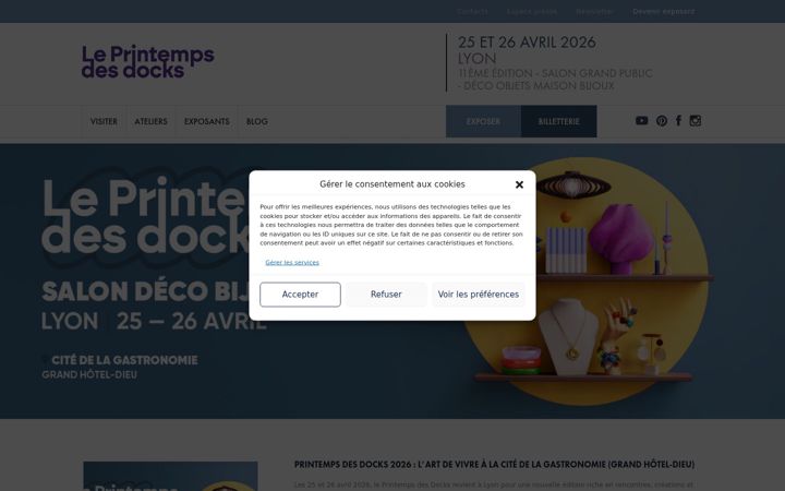 Screenshot of leprintempsdesdocks.com