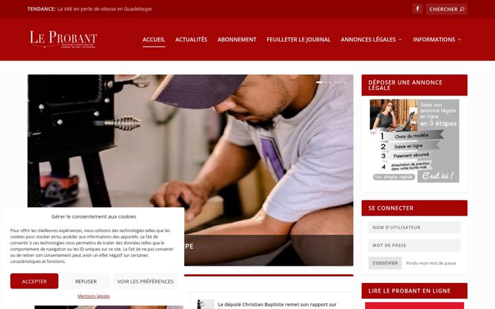 Screenshot of leprobant.fr