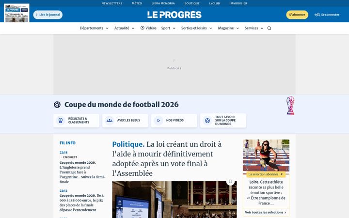 Screenshot of leprogres.fr