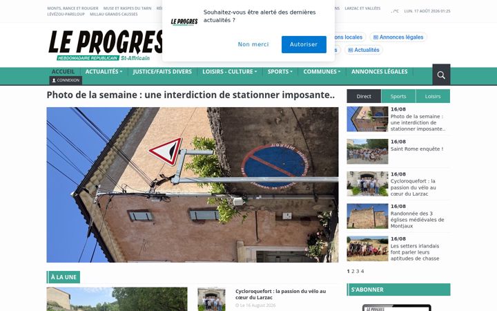 Screenshot of leprogresstaffricain.fr