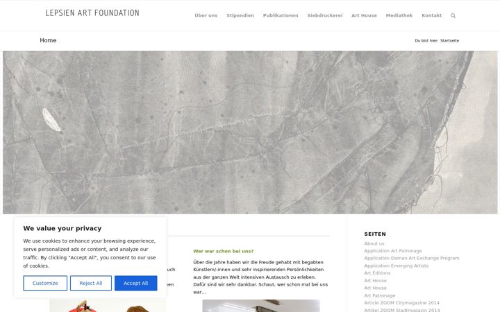 Screenshot of lepsien-art-foundation.com