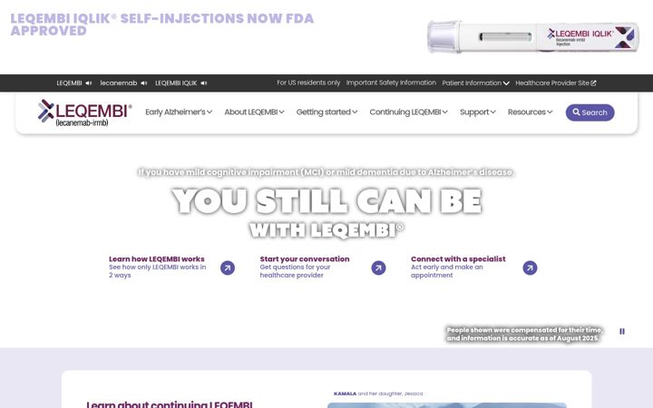 Screenshot of leqembi.com