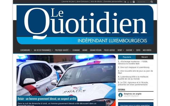 Screenshot of lequotidien.lu